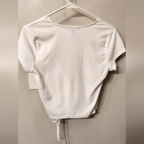 YMI white crop wrap top - Picture 2 of 2